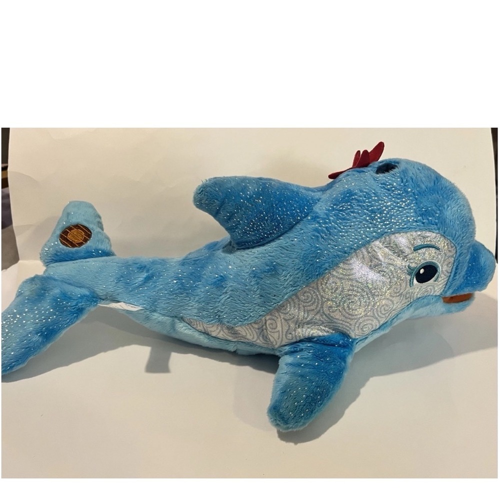 Coral the Dolphin Blue Glitter Plush Stuffed Animal Starfish 16inch girls scouts